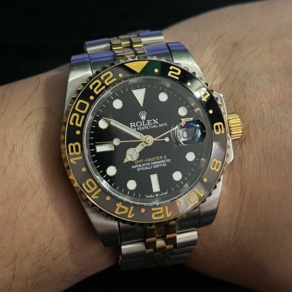 Men's GMT-Master Il Black and Gold Watch - Picture 1 of 9